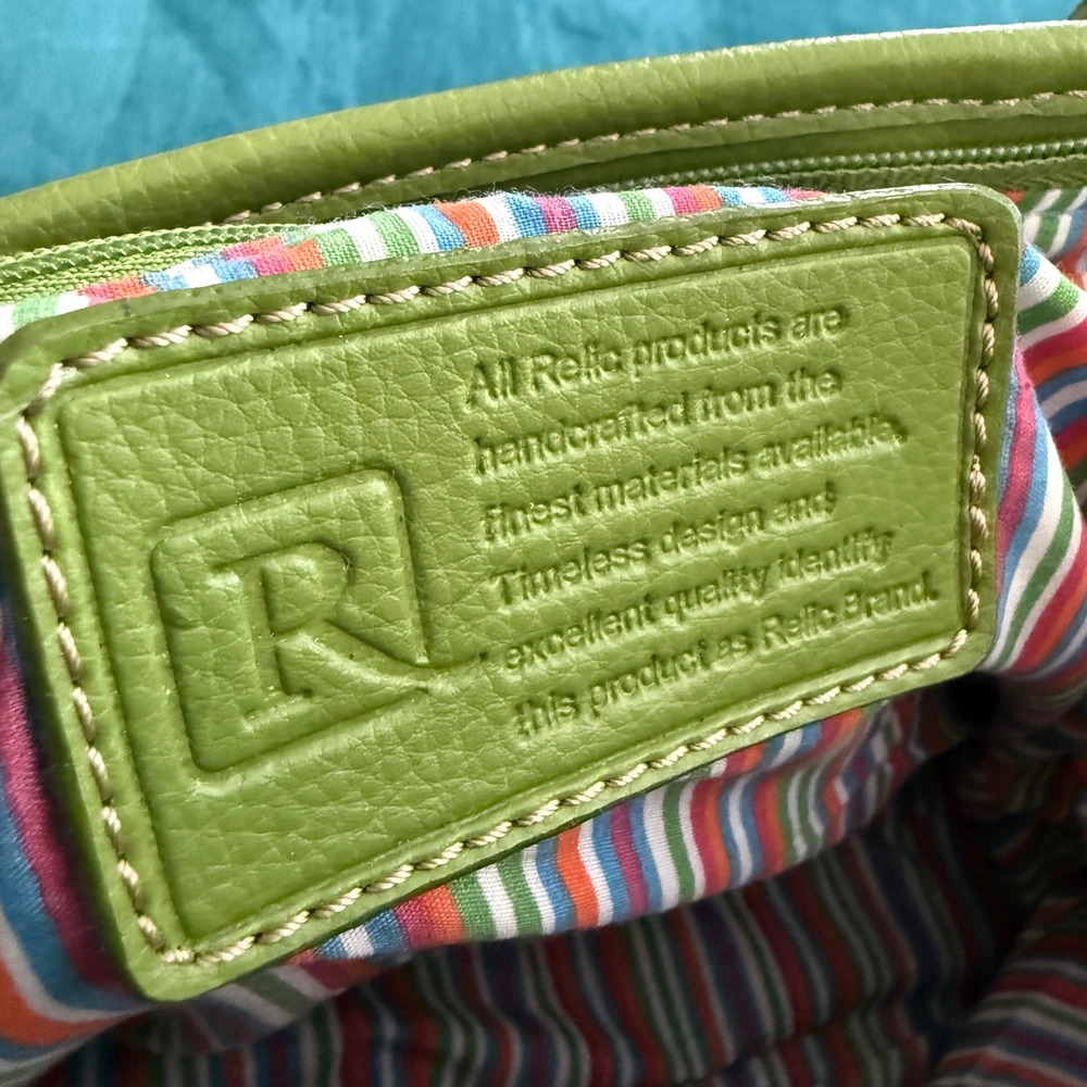 Relic‎ Handbag Straw Satchel Green Lucite Handles Floral Charm Y2K Vintage Style - Picture 5 of 14